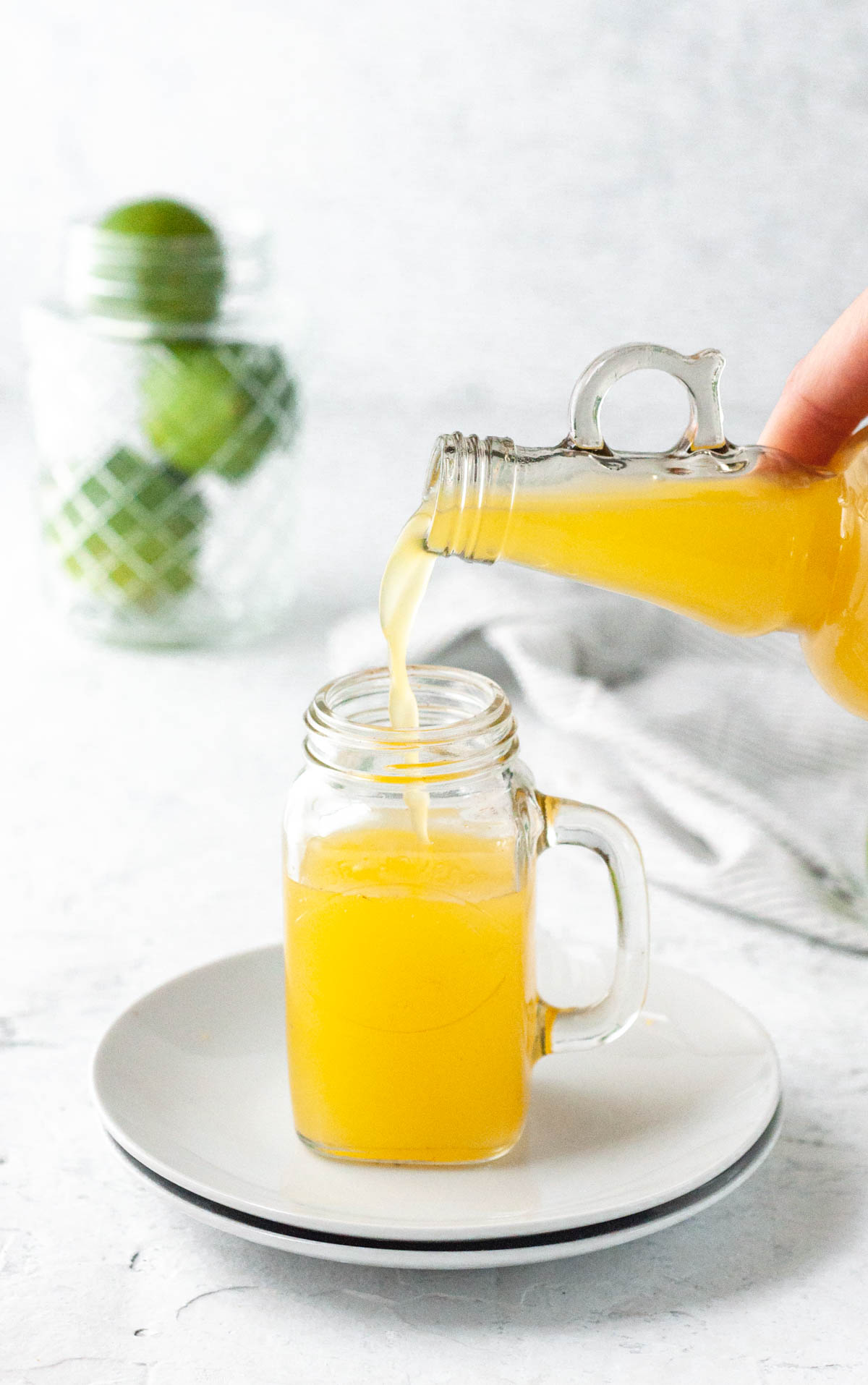 ACV drink being poured.