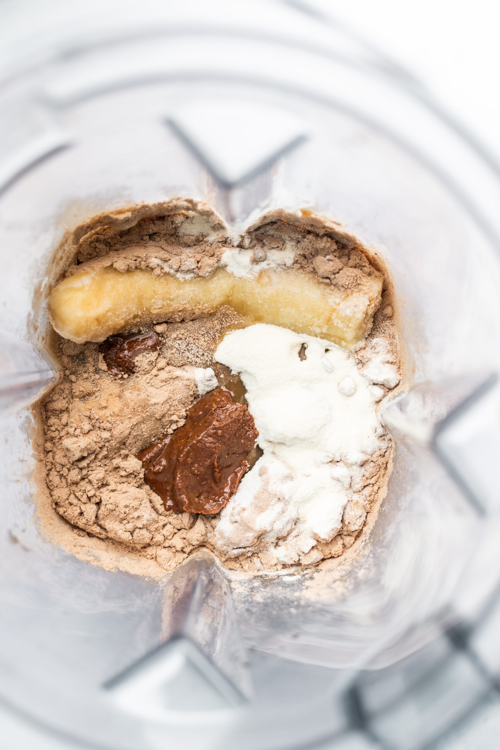 Ingredients in the blender before blending.