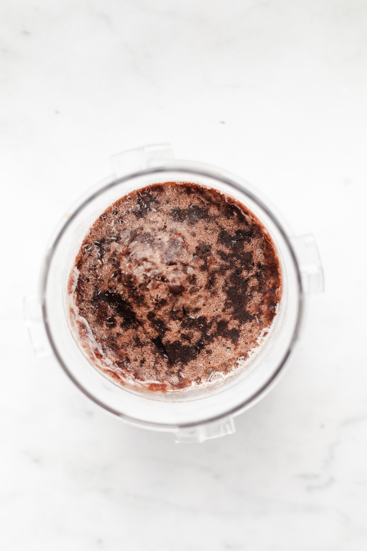 Chocolate Mint Creami Ice cream after freezing for 24 hours.