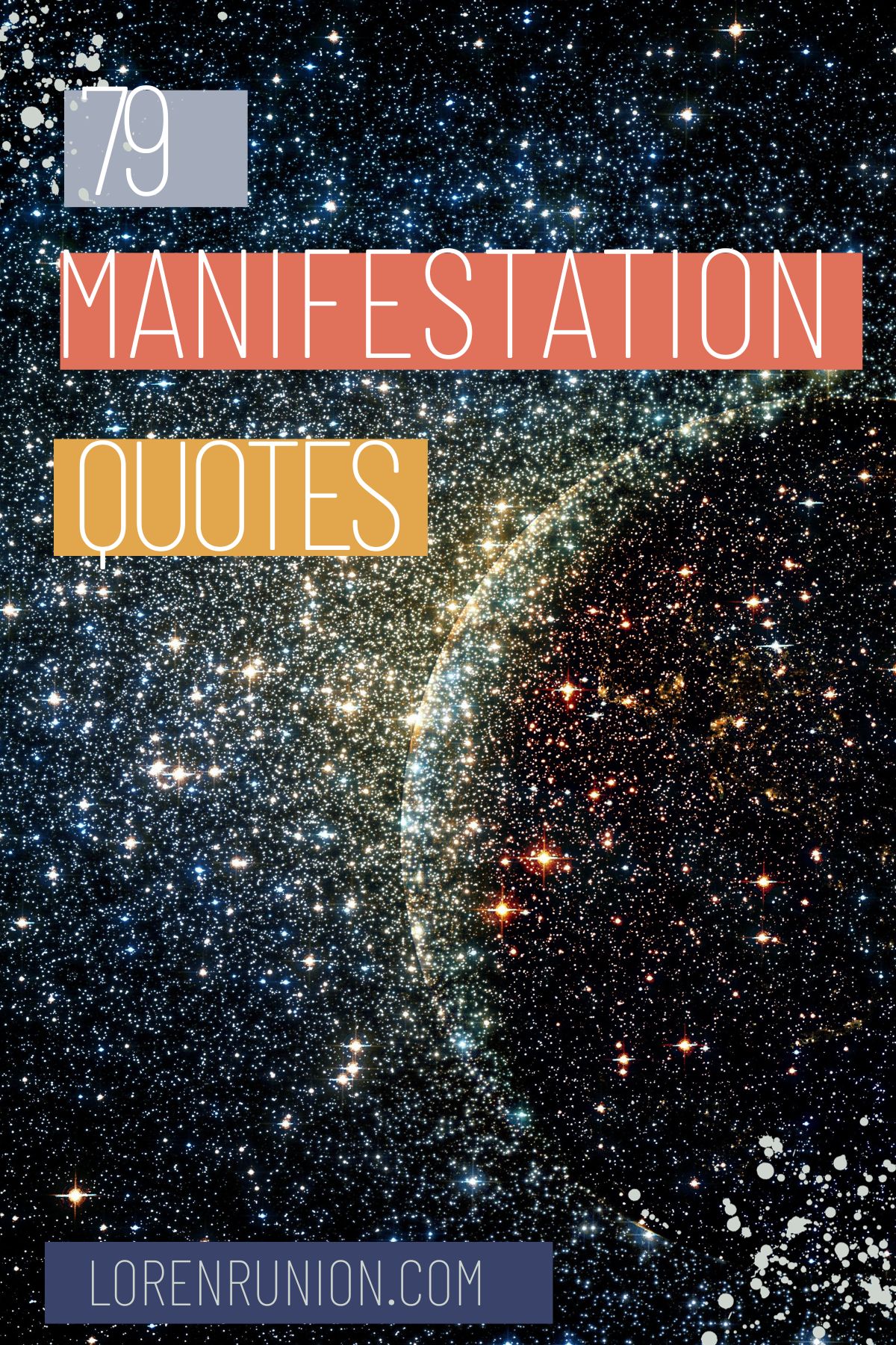 Space scene with stars that look like glitter.