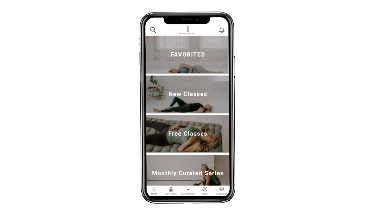 Intentionology yoga nidra app mock up phone.